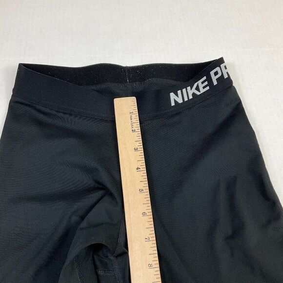 Nike Pro Cool Womens Cropped Leggings Black Dri Fit Pull On Stretch Size S Small - Picture 8 of 12